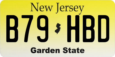 NJ license plate B79HBD
