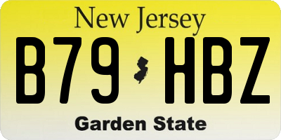 NJ license plate B79HBZ