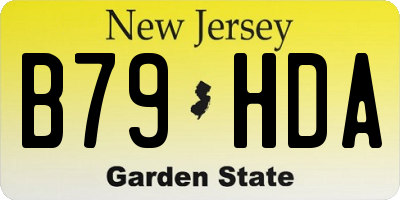 NJ license plate B79HDA