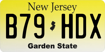 NJ license plate B79HDX