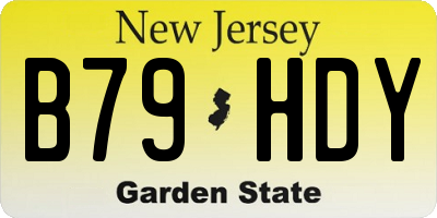 NJ license plate B79HDY