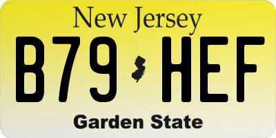 NJ license plate B79HEF