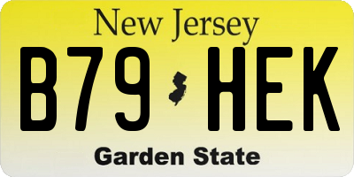NJ license plate B79HEK
