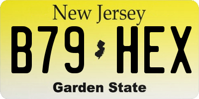 NJ license plate B79HEX