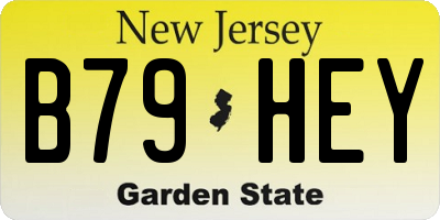 NJ license plate B79HEY