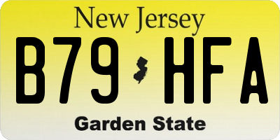 NJ license plate B79HFA