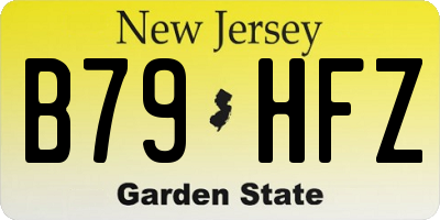 NJ license plate B79HFZ