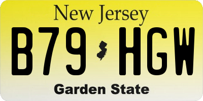 NJ license plate B79HGW