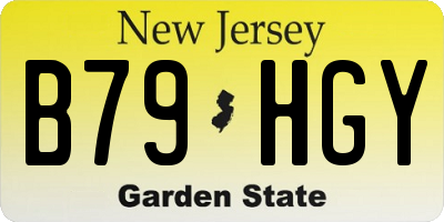 NJ license plate B79HGY