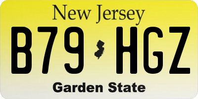 NJ license plate B79HGZ