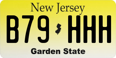 NJ license plate B79HHH