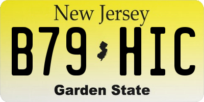 NJ license plate B79HIC