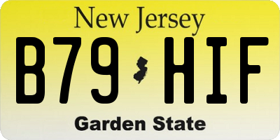 NJ license plate B79HIF