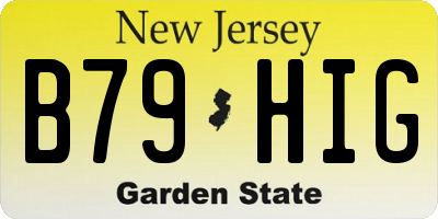 NJ license plate B79HIG