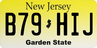 NJ license plate B79HIJ