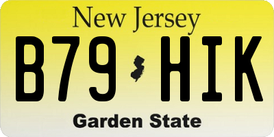 NJ license plate B79HIK