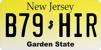 NJ license plate B79HIR