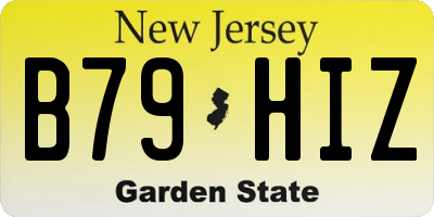 NJ license plate B79HIZ