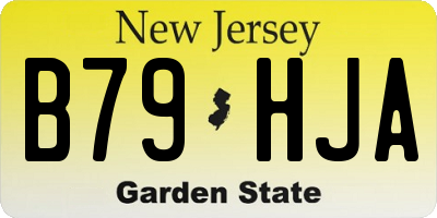 NJ license plate B79HJA
