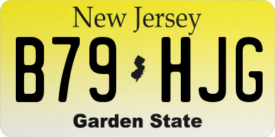 NJ license plate B79HJG