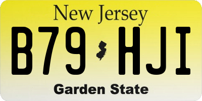 NJ license plate B79HJI
