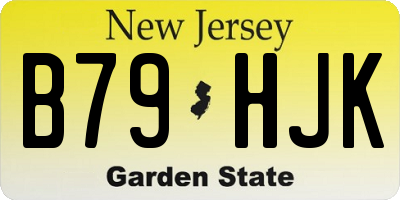NJ license plate B79HJK