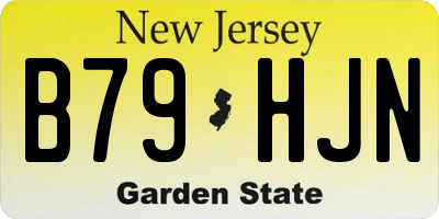 NJ license plate B79HJN