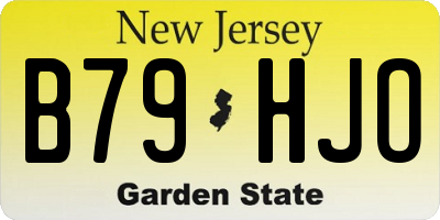NJ license plate B79HJO