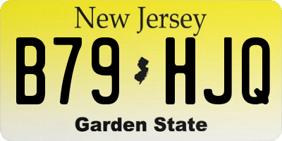 NJ license plate B79HJQ