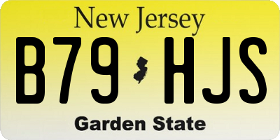 NJ license plate B79HJS