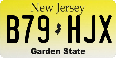 NJ license plate B79HJX