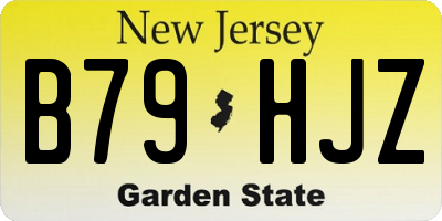 NJ license plate B79HJZ