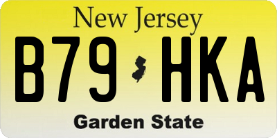 NJ license plate B79HKA