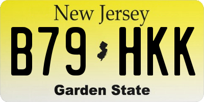 NJ license plate B79HKK