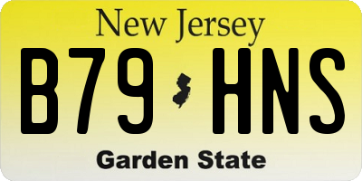 NJ license plate B79HNS