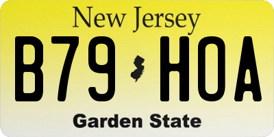 NJ license plate B79HOA