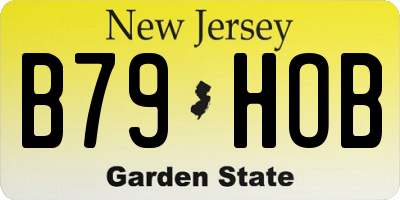 NJ license plate B79HOB