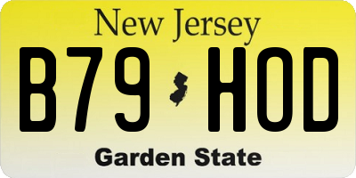 NJ license plate B79HOD