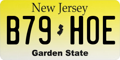 NJ license plate B79HOE