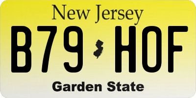 NJ license plate B79HOF