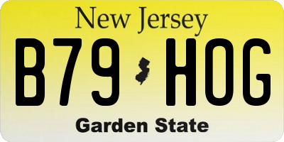 NJ license plate B79HOG