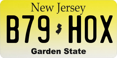 NJ license plate B79HOX