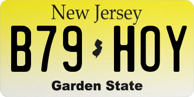 NJ license plate B79HOY