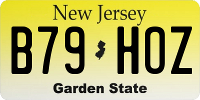 NJ license plate B79HOZ