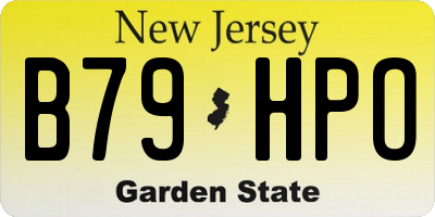NJ license plate B79HPO