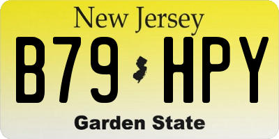 NJ license plate B79HPY