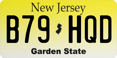 NJ license plate B79HQD