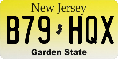 NJ license plate B79HQX