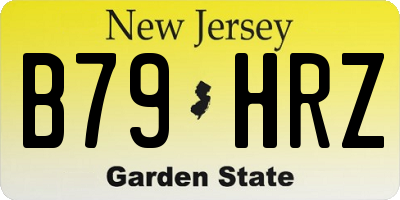 NJ license plate B79HRZ