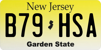 NJ license plate B79HSA